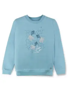 Gini and Jony Girls Graphic Printed Round Neck Cotton Pullover Sweatshirt