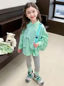 StyleCast x Revolte Girls Striped Pure Cotton Top with Leggings