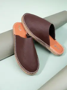 Styli Men Faux Leather Espadrilles Mules