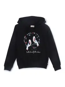 Gini and Jony Girls Graphic Printed Hooded Cotton Pullover Sweatshirt