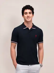 U.S. Polo Assn. Men Brand Logo Polo Collar Slim Fit Pure Cotton T-shirt