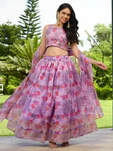 HOUSE OF JAMOTI Iris Printed Sequinned Ready to Wear Lehenga & Blouse With Dupatta