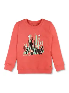 Gini and Jony Girls Graphic Printed Round Neck Cotton Pullover Sweatshirt