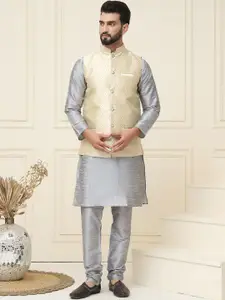 SOJANYA Mandarin Collar Kurta With Churidar & Nehru jacket