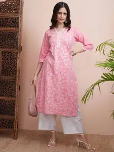 Vishudh Floral Embroidered Gotta Patti Straight Kurta