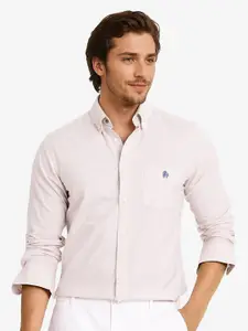 RARE RABBIT Men Comfort Spread Collar Solid Cotton Formal Shirt