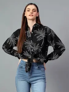 Kotty Women Comfort Spread Collar Floral Printed Cotton Oversized Casual Shirt