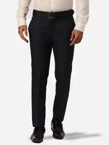 Park Avenue Men Checked Slim Fit Trousers