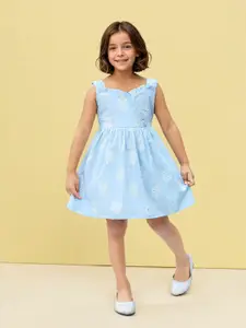 Toonyport Girls Floral Printed Fit & Flare Dress