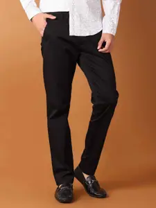 V-Mart Men Solid Slim Fit Mid-Rise Trousers