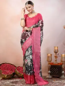 Stylum Women Floral Embroidered Supernet Saree