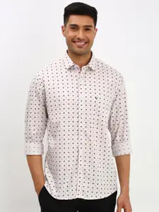 Allen Solly Men Spread Collar Micro Ditsy Printed Cotton Slim Fit Casual Shirt