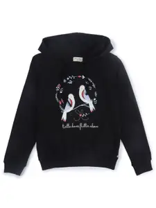 Gini and Jony Girls Graphic Printed Hooded Cotton Pullover Sweatshirt