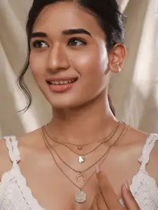 Jazz and Sizzle Brass Gold-Plated Layered Necklace