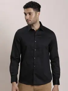 Turtle Men Classic Spread Collar Solid Cotton Slim Fit Party Shirt