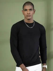 Rigo Men Solid Round Neck Pullover Sweatshirt