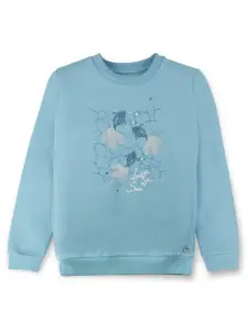 Gini and Jony Girls Graphic Printed Round Neck Cotton Pullover Sweatshirt