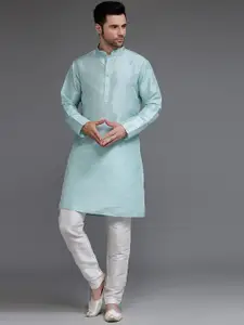 Utsav Fashion Mandarin Collar Straight Kurta With Churidar