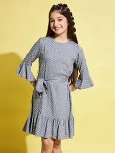 Stylo Bug Girls Bell Sleeve A-Line Dress