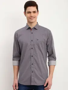 Allen Solly Men Spread Collar Micro Ditsy Printed Cotton Slim Fit Casual Shirt