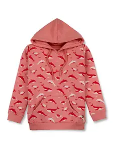 Gini and Jony Girls Conversational Printed Hooded Cotton Pullover Sweatshirt