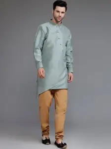 Utsav Fashion Mandarin Collar Regular Dupion Silk Kurta With Churidar