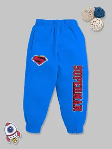 YK X Minute Mirth Boys Superman Printed Fleece Joggers