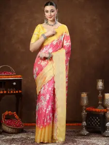 Stylum Floral Zari Supernet Saree