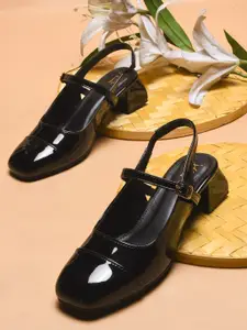 JM Looks Ethnic Block Sandals with Block Heel and Adjustable Straps for Women's