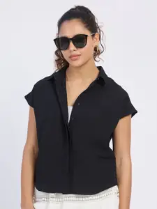 PINACOLADA Women Comfort Spread Collar Solid Casual Shirt