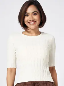 Honey by Pantaloons Women Solid Round Neck Pullover Sweatshirt