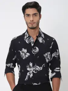 Mufti Men Spread Collar Abstract Printed Slim Fit Casual Shirt