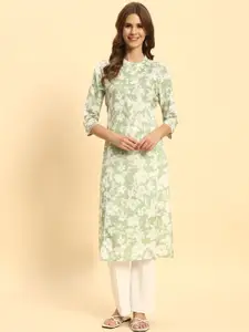 Sa Rasa Floral Printed Pure Cotton Straight Kurta