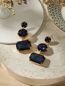 Jazz and Sizzle Gold Plated Artificial Stones Drop Earrings