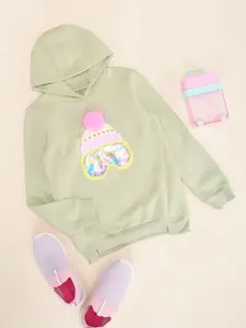 Pantaloons Junior Girls Graphic Printed Round Neck Cotton Pullover Sweatshirt