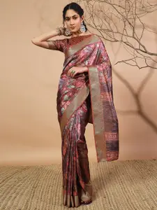 RACHNA Floral Zari Pure Silk Patola Saree