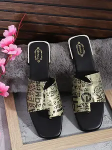 Denill Women Printed Open Toe Flats