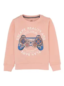 Status Quo Boys Graphic Printed Round Neck Cotton Pullover Sweatshirt