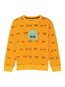 Status Quo Boys Typography Printed Round Neck Cotton Pullover Sweatshirt