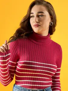 98 Degree North Women Striped Pullover