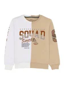 Status Quo Boys Typography Printed Round Neck Cotton Pullover Sweatshirt