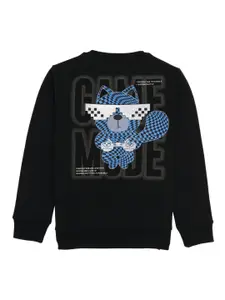 Status Quo Boys Graphic Printed Round Neck Cotton Pullover Sweatshirt