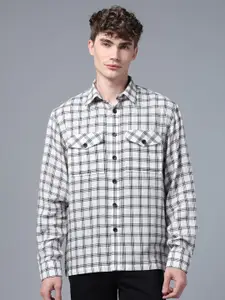 DON VINO Men Comfort Spread Collar Gingham Checked Cotton Slim Fit Formal Shirt