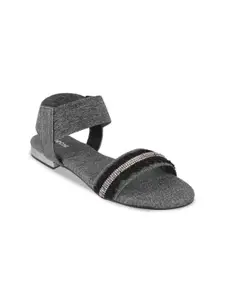 Mochi Women Western - Embellished Open Toe Flats