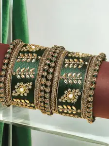 OOMPH Set Of 10 Stones-Studded Bangle
