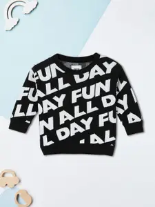 max Boys Cotton Typography Printed Long Sleeves Pullover