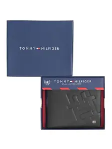 Tommy Hilfiger Men RFID Protection Textured Leather Two Fold Wallet