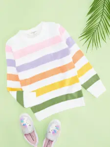 Pantaloons Junior Girls Striped Pullover