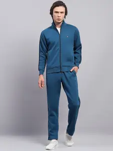 Monte Carlo Men Solid Mock Neck Full Sleeve Track Suit