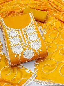 KIMISHA Floral Embroidered Sequinned Unstitched Dress Material